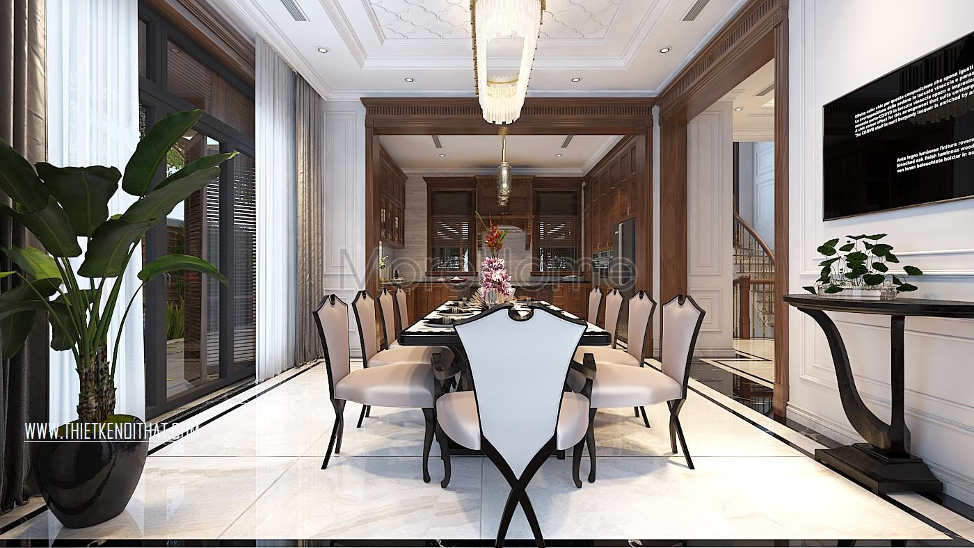 Thiết kế nội thất phòng ăn biệt thự Vinhomes GreenBay HL30 